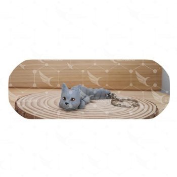 Llavero Gato articulado Esfinge Gris