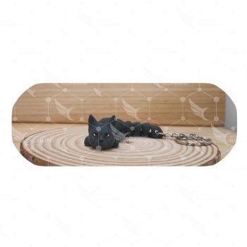 Llavero Gato articulado Esfinge Gris Oscuro