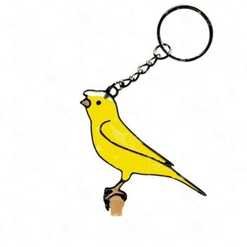 Llavero Canario Moña Alemana Amarillo M blanco